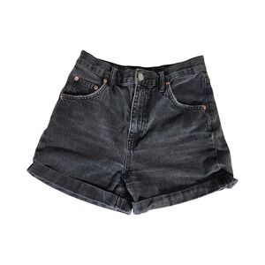 BDG Urban Outfitters Washed Black Mom Shorts High Waisted Denim W28